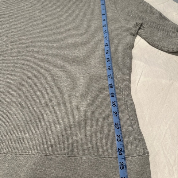 Express Men’s Waffle Knit Shawl Collar Pullover Sweatshirt Gray Size M - Picture 6 of 7